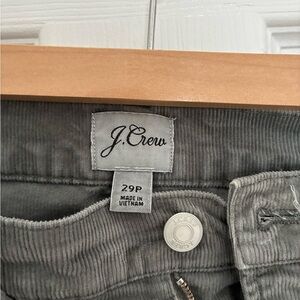J. Crew Gray Corduroy Pants with Button Fly Detail